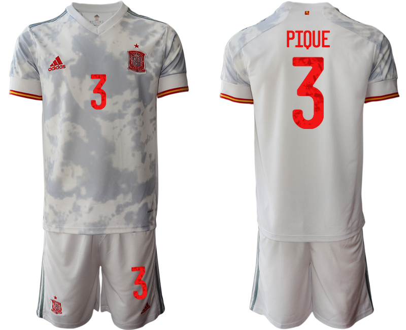 Men 2021 European Cup Spain away white #3 Soccer Jersey